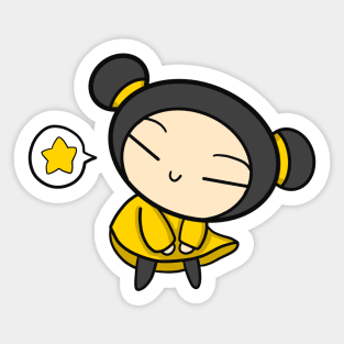 Yellow Pucca Sticker